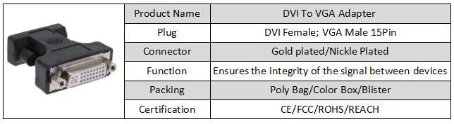 DVI TO VGA Adapter MF (1) DVI TO VGA Adapter MF (1)