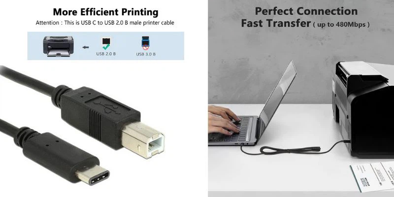 USB C to USB B Printer Cable (1) USB C to USB B Printer Cable (1)