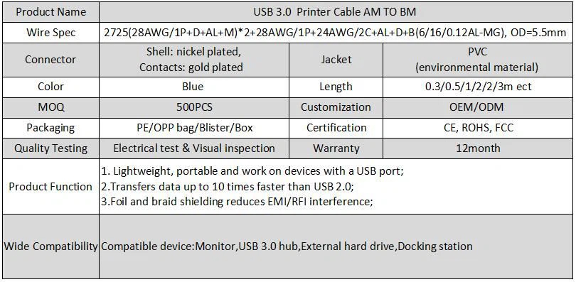 USB3.0 Printer Cable (1) USB3.0 Printer Cable (1)