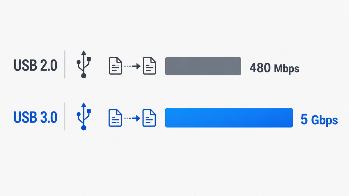 USB Data Transfer Speed Illustration USB Data Transfer Speed Illustration