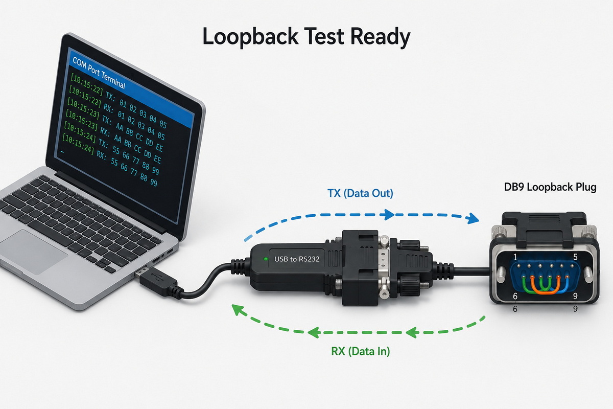 USB To RS232 Loopback Test USB To RS232 Loopback Test