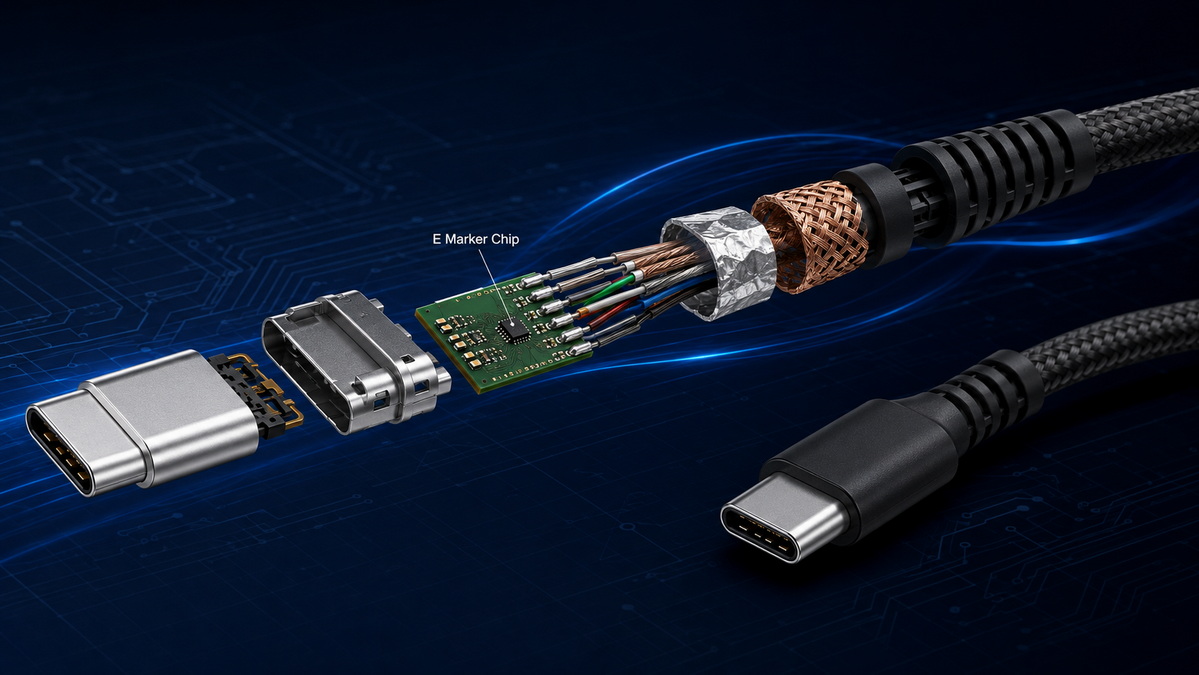 USB C E Marker Chip Inside Cable Connector USB C E Marker Chip Inside Cable Connector