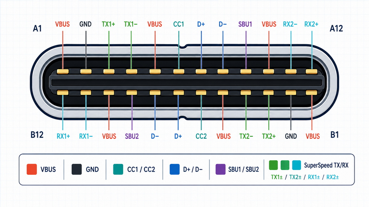 USB C Pinout Diagram USB C Pinout Diagram