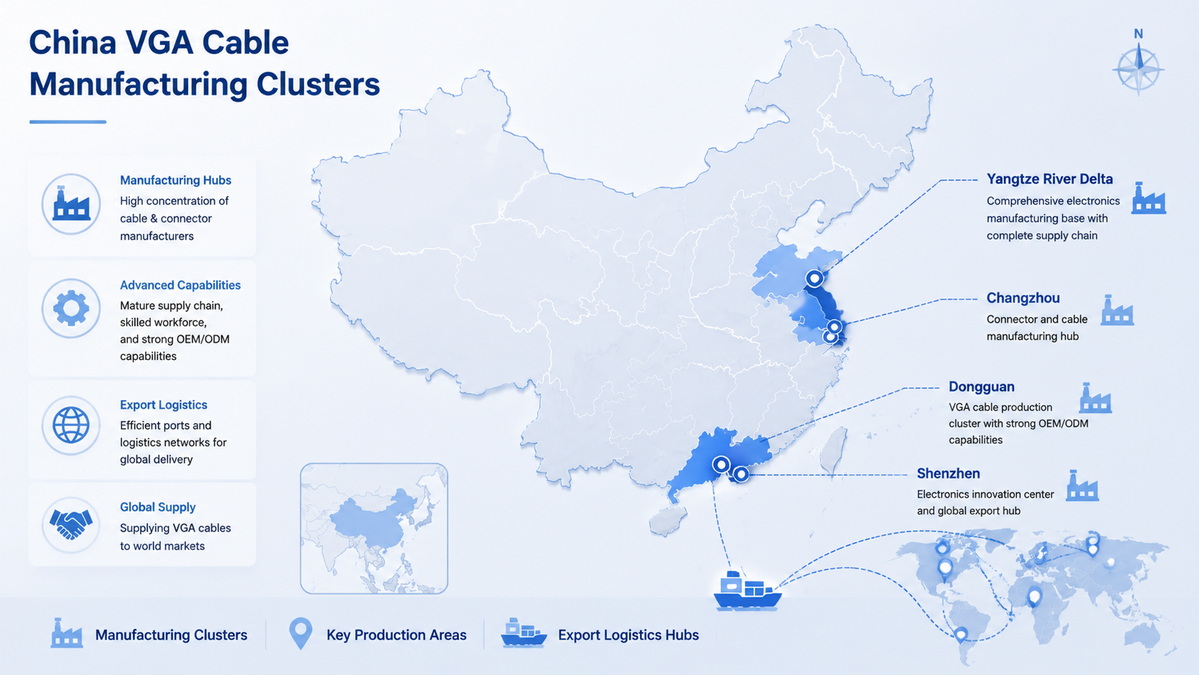China VGA Cable Cluster Map China VGA Cable Cluster Map