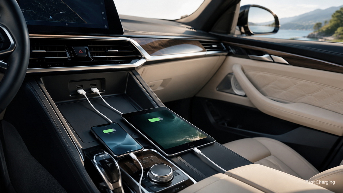 Automotive Usb Outlet In Use Automotive Usb Outlet In Use