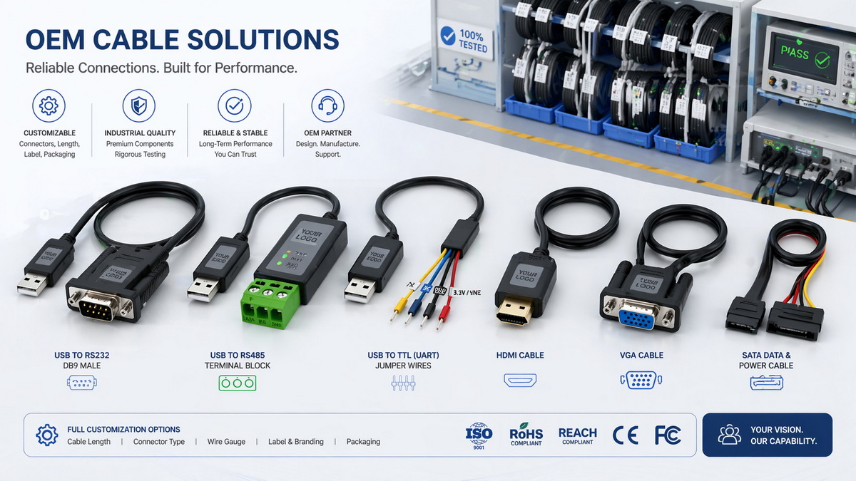 OEM USB Serial Cable Solutions OEM USB Serial Cable Solutions