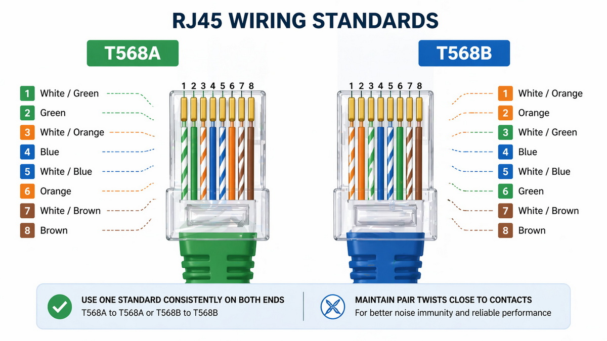 T568A And T568B Wiring For PROFINET T568A And T568B Wiring For PROFINET