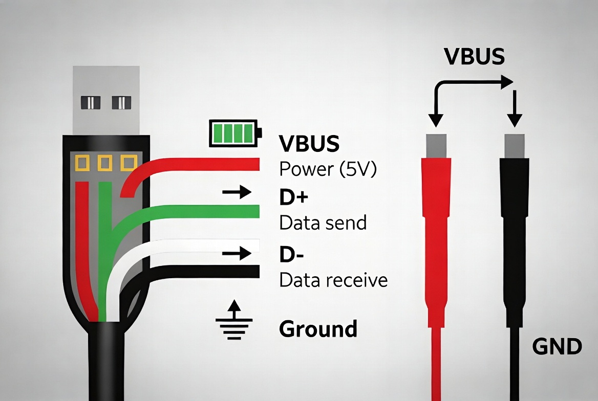 USB Cable Wiring And Probe Points USB Cable Wiring And Probe Points