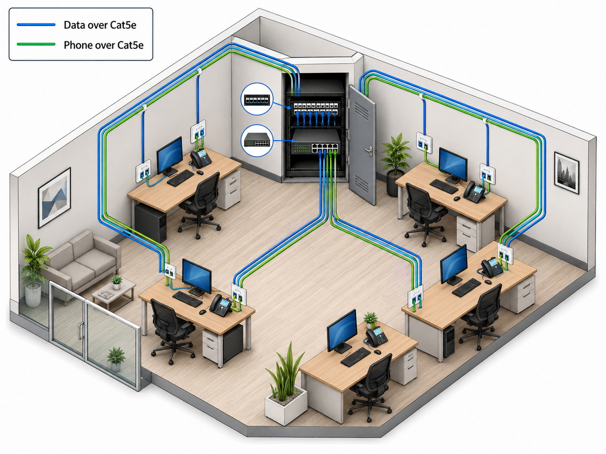 Office Structured Cabling With Cat5e Office Structured Cabling With Cat5e