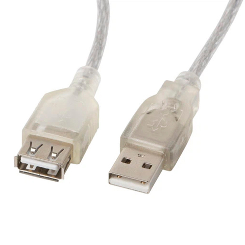Clear USB Extension Cable Am To AF 2.0