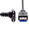 Type-C Dual Screw Locking Down Up Angled To Standard USB3.0 Data Cable