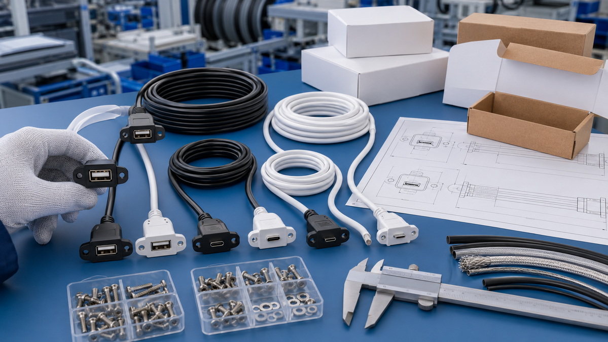 OEM Panel Mount USB Cable Customization