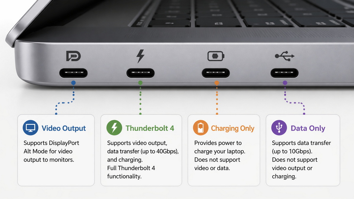 USB C Port Symbols Guide