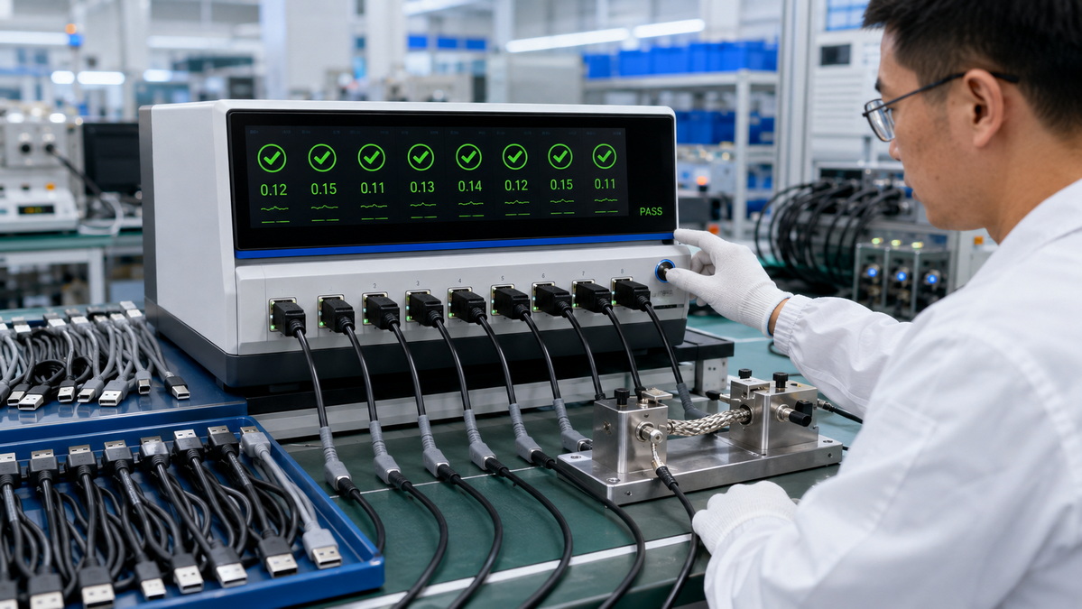USB Cable Testing In Factory