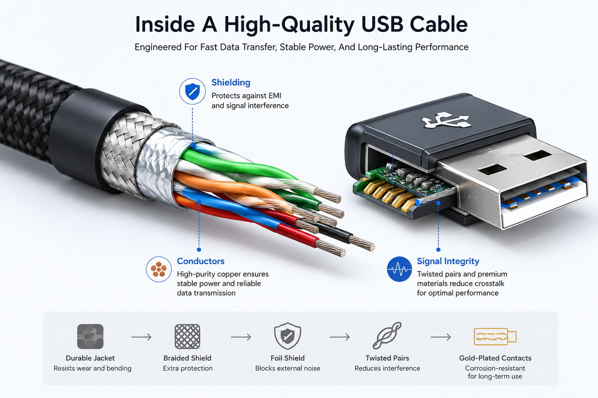 USB Cable Structure Cutaway