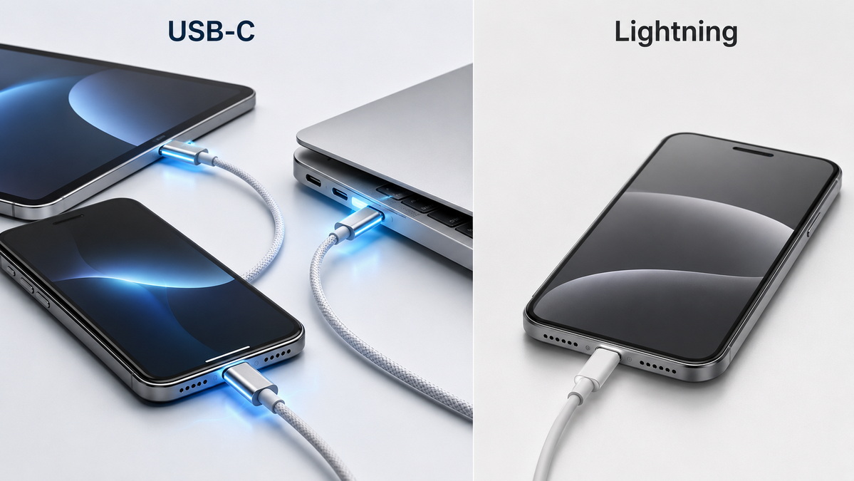 USB C And Lightning Comparison