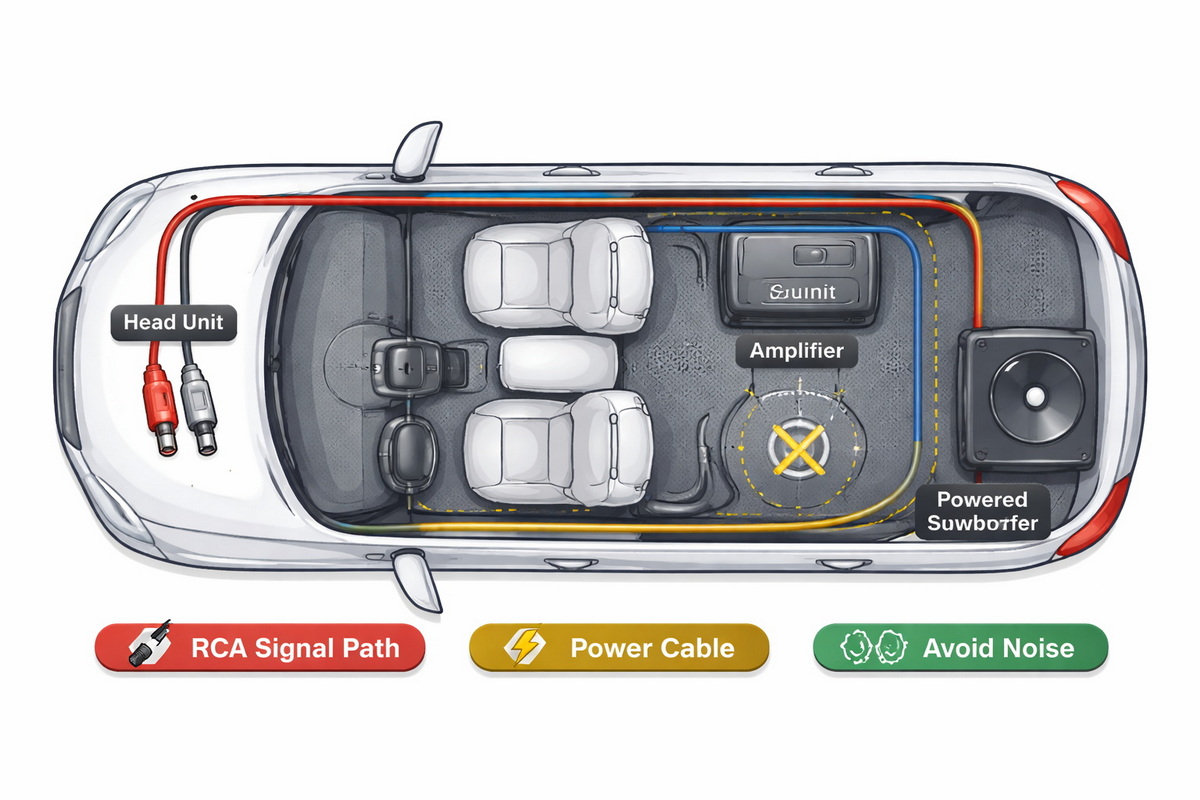 Car Audio RCA Wiring Layout