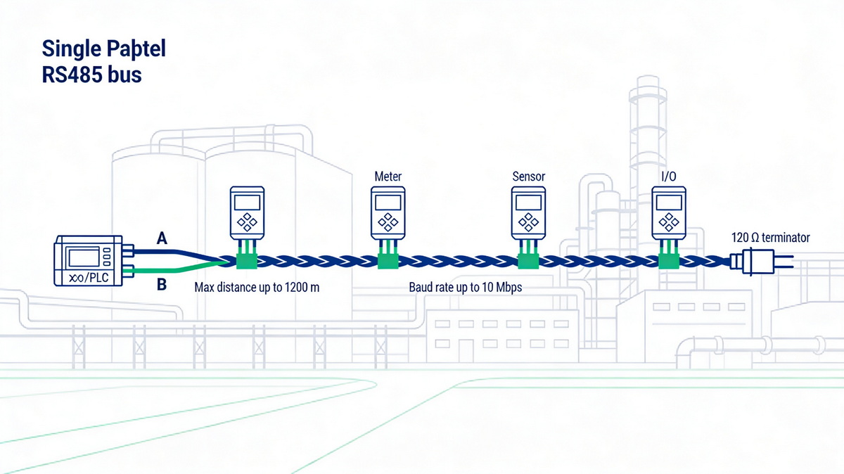 RS485 Long Distance Bus Topology