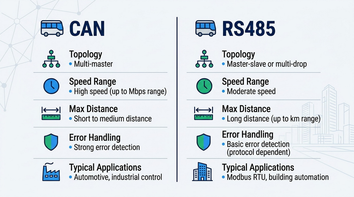 CAN Vs RS485 Comparison Infographic