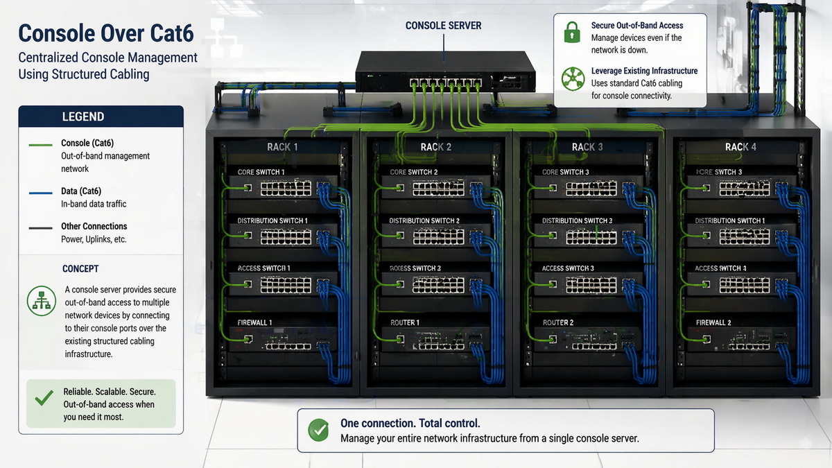 Console Over Structured Cabling In Data Center