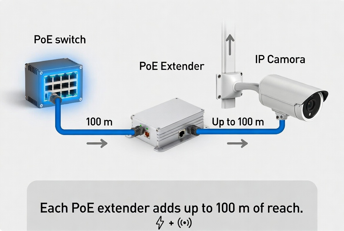 Long Distance Poe Camera With Extender