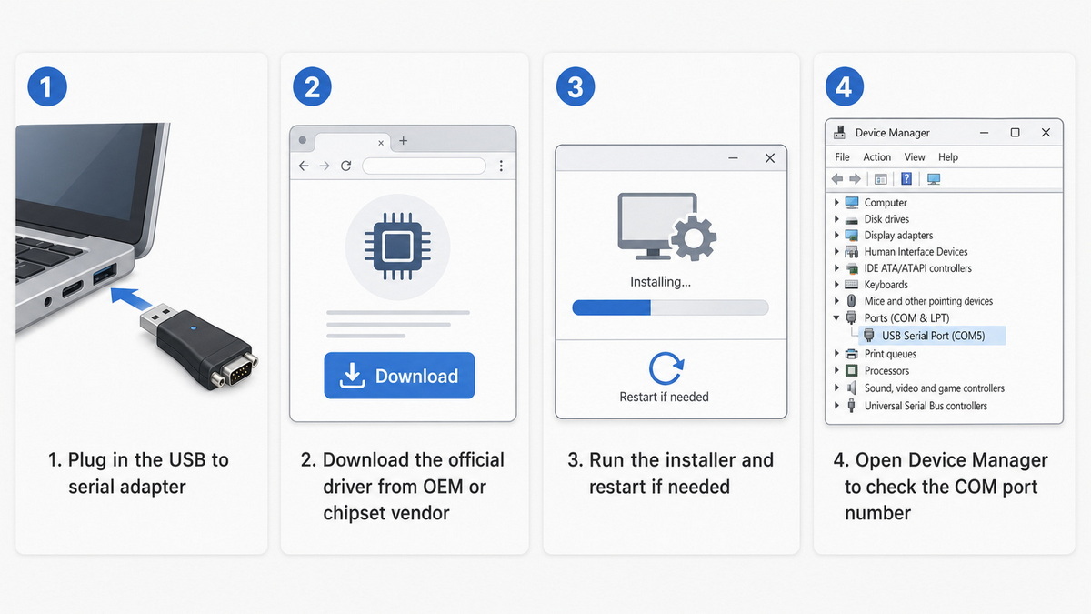 USB Serial Driver Installation Steps